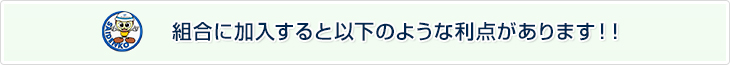 組合に加入すると以下のような利点があります！！